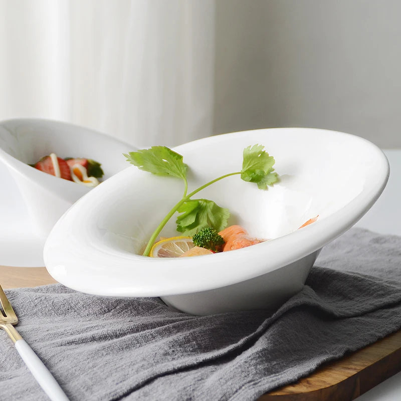 Dalfin™ Irregular Shaped White Ceramic Tableware