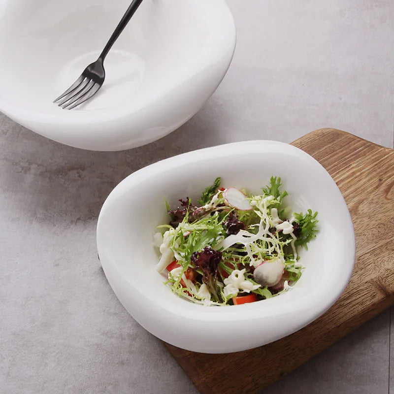 Dalfin™ White Bone China Festive Salad Bowls Dinner Set Tray for Decoration