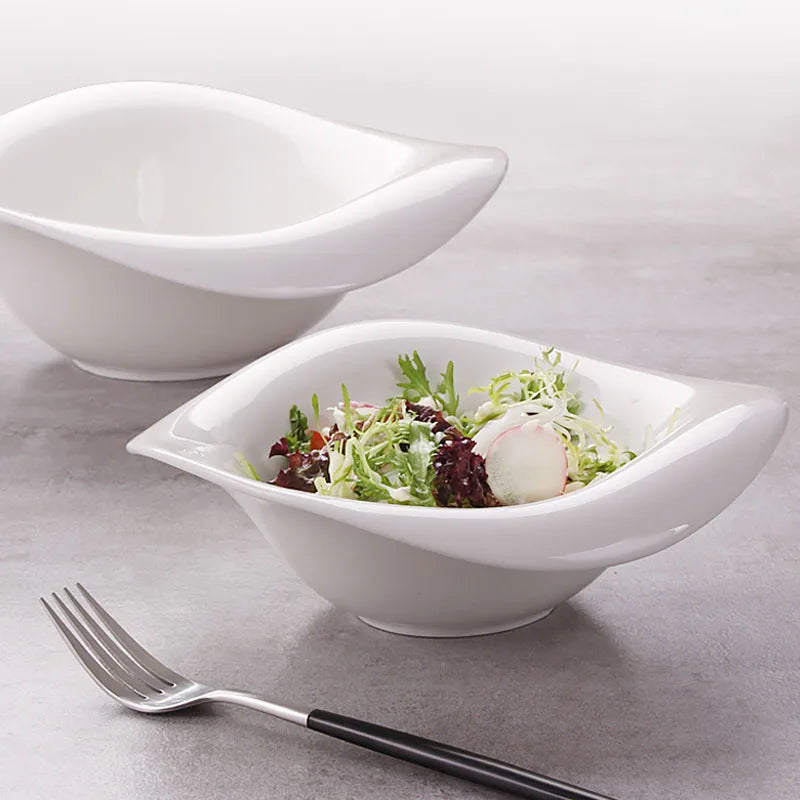 Dalfin™ White Bone China Festive Salad Bowls Dinner Set Tray for Decoration