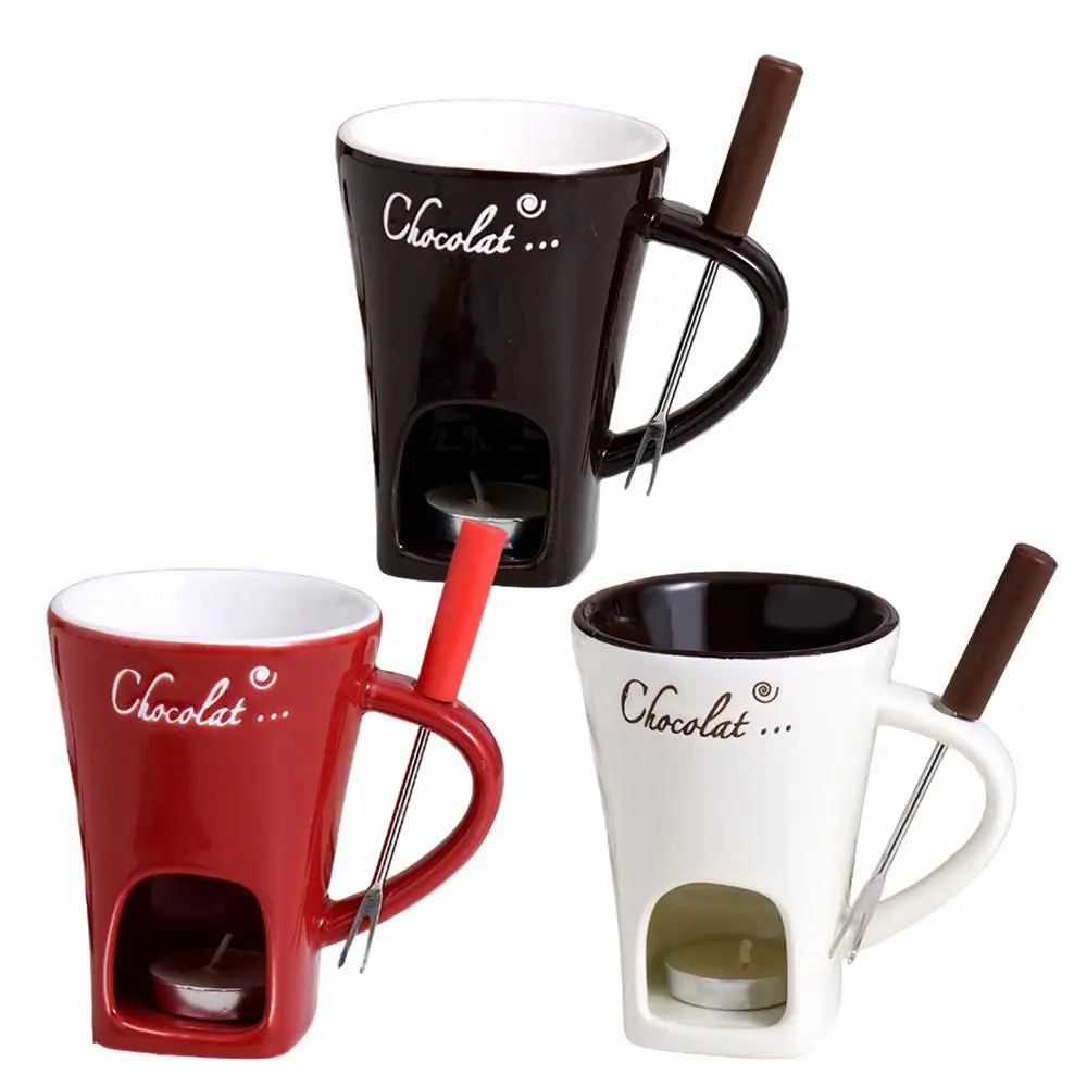 Fondue Mug Melting Cups Tea Light Melting Pot For Candy Chocolate