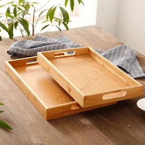 Dalfin™ Bamboo Wooden Rectangular Tea Tray