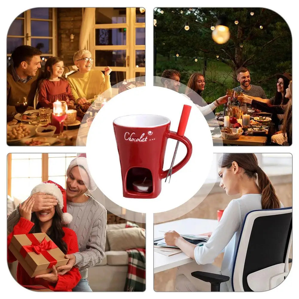 Fondue Mug Melting Cups Tea Light Melting Pot For Candy Chocolate