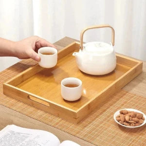 Dalfin™ Bamboo Wooden Rectangular Tea Tray
