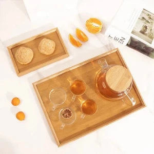 Dalfin™ Bamboo Wooden Rectangular Tea Tray